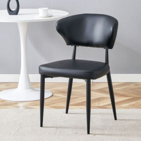 Black Minimalist Ergonomic Dining Chair, With A Curved Backrest For Comfortable Design,Unlocking A Comfortable And Minimalist New Sitting Posture