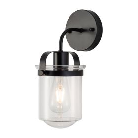 1-Light With Clear Glass Shade,Modern Sconce, Industrial Indoor  Light Fixture For Bathroom Living Room Bedroom Over Kitchen Sink,E26 Socket,No B
