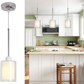 Glass Pendant Light, Modern Pendant Lighting For Kitchen Island, Farmhouse Mini Pendant Lamp With Chrome Nickel Adjustable For Dining Room, Sink,