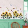 Sunflowers & Butterflies 4 - X-Large Wall Decals Stickers Appliques Home Decor