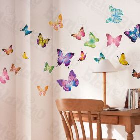 Moving Butterflies - Large Wall Decals Stickers Appliques Home Decor