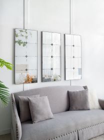 21x47" Traditional Decor Style Rectangle Antique Glass Wall Mirror, Wall Decor for for Bathroom Entryway Console Lean Against Wall