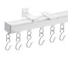 VEVOR Ceiling Curtain Track Set 8.9 FT/2.7 Meter Room Divider with Hooks White