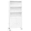 Industrial Bookshelf White 31.5"x12.6"x70.9" Steel