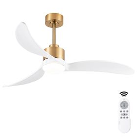 52" Ceiling Fans with Lights and Remote Control, Outdoor Ceiling Fan with Lights High CFM Quiet 3 Blade Wood Walnut Ceiling Fan