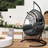 New Comming Outdoor Indoor PE wicker Swing Egg Chair Gray Color