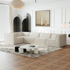 106*106" Chenille Modular L Shaped Sectional Sofa,Luxury Floor Couch Set,Upholstered Indoor Furniture,Foam-Filled Compressed Sofa for Living Room