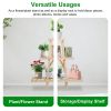 Wooden Plant Stand 3-Tier Potted Flower Shelf Multi-tier Flower Pot Rack Holder Triangle Ladder Plant Vase Display Rack 82lbs Max Load for Indoor Pati