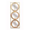 3 Mirror Piece Wall Mirror in Gold Rectangular Frame, Home Wall Decor for Bedroom Living Room, 40"x14"