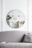 D36" Traditional Decor Style Round Antique Glass Wall Mirror, Wall Decor for for Bathroom Entryway Console Lean Against Wall