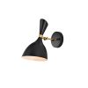 Peri Matte Black & Gold 1-Light Wall Sconce with Metal Cone Shade