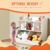 VEVOR Wood Kid Storage Cubby, Toy Storage Organizer with Bookshelf, 5-Cubby Wood Toy Storage Cabinet, Children Book Toy Shelf for Kids Room, Playroom
