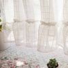 Grid - Translucent Short Kitchen Curtain Window Curtain Cafe Tier Curtain Gauze