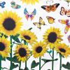 Sunflowers & Butterflies 4 - X-Large Wall Decals Stickers Appliques Home Decor