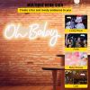 VEVOR Oh Baby Neon Sign for Wall Decor, with Remote Control and Dimmable Switch for Baby Shower decorations, Birthday Party, Wedding Decor