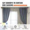 VEVOR Double Rod Curtain Rods, 36-72 inches(3-6ft) Adjustable Length, Black Double Curtain Rods with Round Finials, 1" and 3/4" Diameter