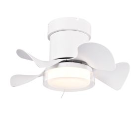 21 Inch Ceiling Fan With 3 Color Temperatures Light And Remote Control DC Motor Powerful And Low Noise Small Space Ceiling Fan For Kitchen Bedroo