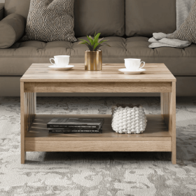 31.5 In. Black Oak Square Wood Coffee Table