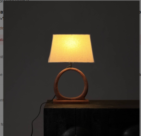 Decorative Table Lamp With Wooden Base For Living Room-Bedroom-Home Decor-Table Decor-15X10X21 (Color: Brown)