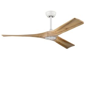 Ceiling Fan With Remote Control No Lights,Modern Reversible DC Motor Indoor 3 Blades Ceiling Fans For Patio Bedroom Living Room--Matte White (Option: Matte White)