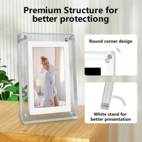 5 Inch 4GB Memory IPS HD Screen Crystal Advertising Player Acrylic Digital Photo Frame Gift (Color: White)