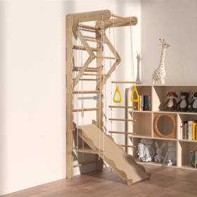Toddler Climbing Toys Indoor Kids Pikler Triangle Set Foldable Indoor Ladder Climbing Gym Climber (Option: Natural Wood)