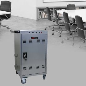 Mobile Charging Cart And Cabinet For Tablets Laptops 35-Device  B30PLUS -Silver (Color: silver)