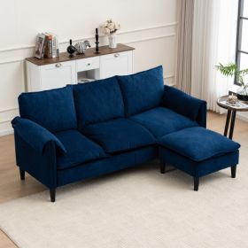 Convertible Combination Sofa Sofa L-Shaped Sofa With Footstools With Storage, Beige Sofa For Living Room  Living Room Bedroom Office Small Space (Option: Dark Gray)