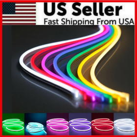1M 2M 12V Flexible Sign Neon Lights Silicone Tube LED Strip Waterproof USA (Option: Warm White-2M)
