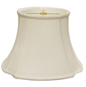 Inverted Corner Oval Softback Lampshade With Washer Fitter, White Natural Fabric Lampshade For Table Lamps, 9 Top X 15 Bottom X 10 Height (Color: White)