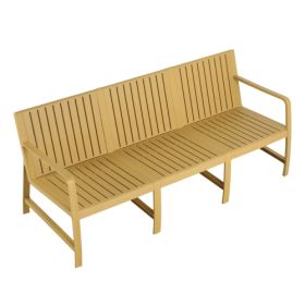 1-Piece Indoor Outdoor Furniture 3-Seater Sofa Waterproof PP Material - Easy Assembly Patio Conversation Set (Color: Yellow)