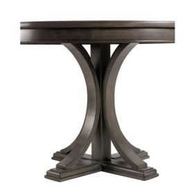 44  Round Dining Table, Solid Wood Finish Classic Design For Dining Room, Grey (Color: Grey)