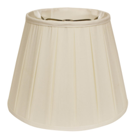 Slant English Box Pleat Softback Lampshade With Washer Fitter, Egg (Color: White)