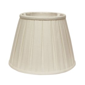 Slant Linen Box Pleat Softback Lampshade With Washer Fitter, White (Color: White)