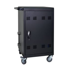 Tablet Laptop 32-bit-Plastic Device Basket Device For Mobile Charging Trolley- Includes Cable Management Dividers, Cable Clips, Storage Compartme (Option: Matt Black)