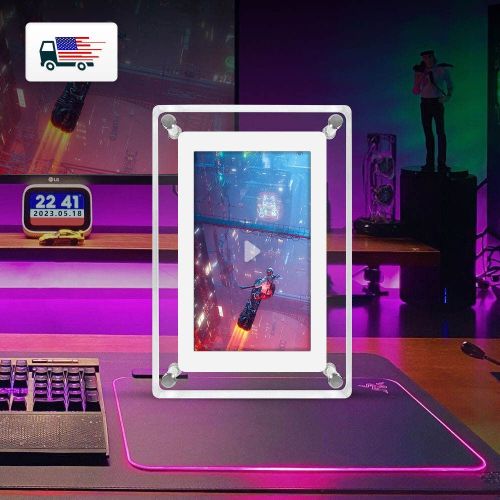 Acrylic 5 Inch Digital Picture Frame, Video Frame with Auto-Rotate, Free 8GB/4GB USB Stick and Built-in 1000 mAh Battery. Ideal Desktop Decoration