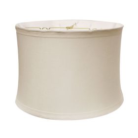 Drum No Hug With 1 Trim Softback Lampshade With Washer Fitter, Snow Color Fabric Lampshade For Table Lamps, Natural Linen, 14  Top X 15 Bottom X (Color: White)