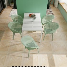 2  Pack Modern Lounge Chairs   Indoor  Outdoor All-Weather PP Plastic, Lightweight For Patio, Beach, Living Room (Option: Pale Green)